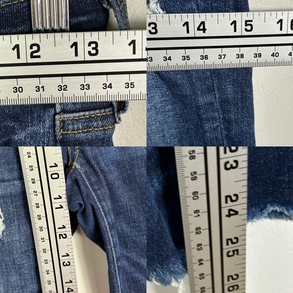 American Eagle Super HI-Rise Jeggings Crop Distressed Blue Size 2 Regular Jeans - Picture 15 of 15